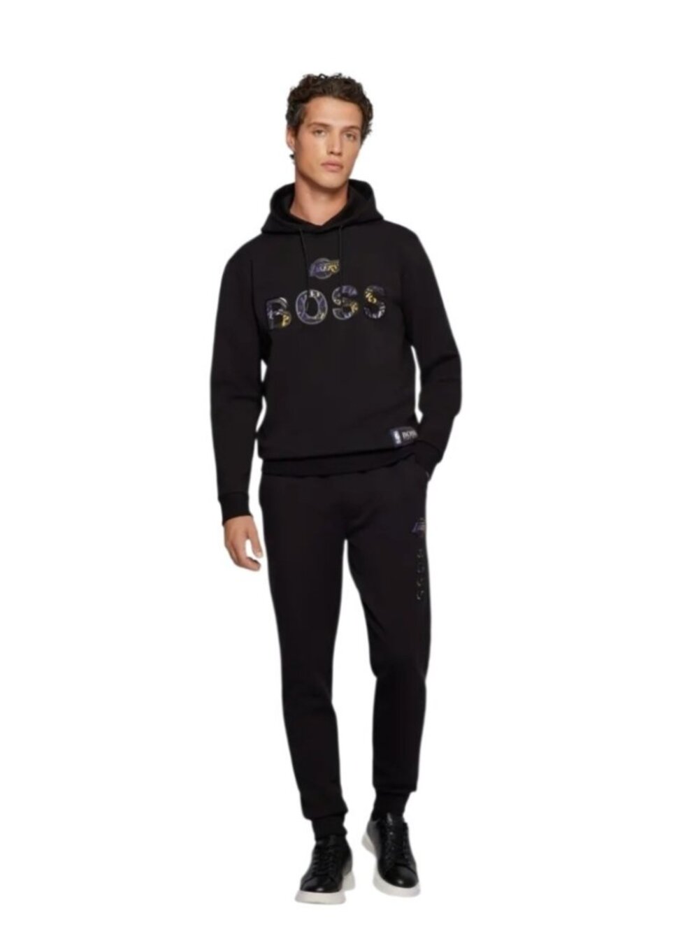 HUGO BOSS X LA LAKERS LOGO BOUNCE HOODIE AND SWEATPANTS SET